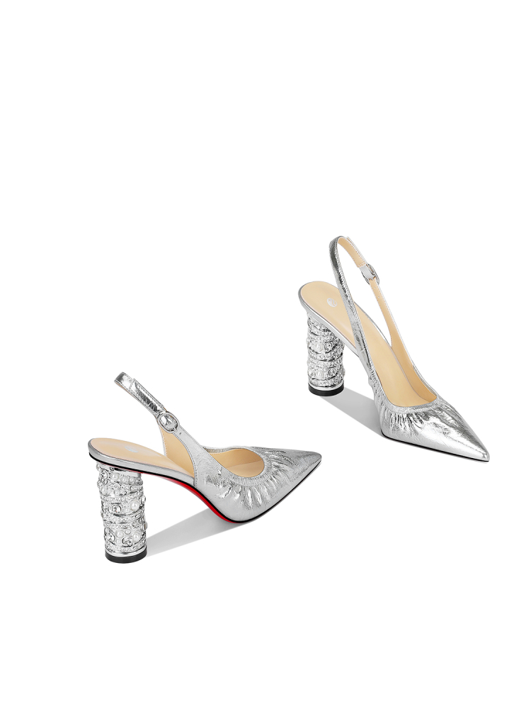 Women'S Fashion Trends Summer 2025 - 2025, Sommer, neue Damen-High-Heels, spitz, silberfarben,
