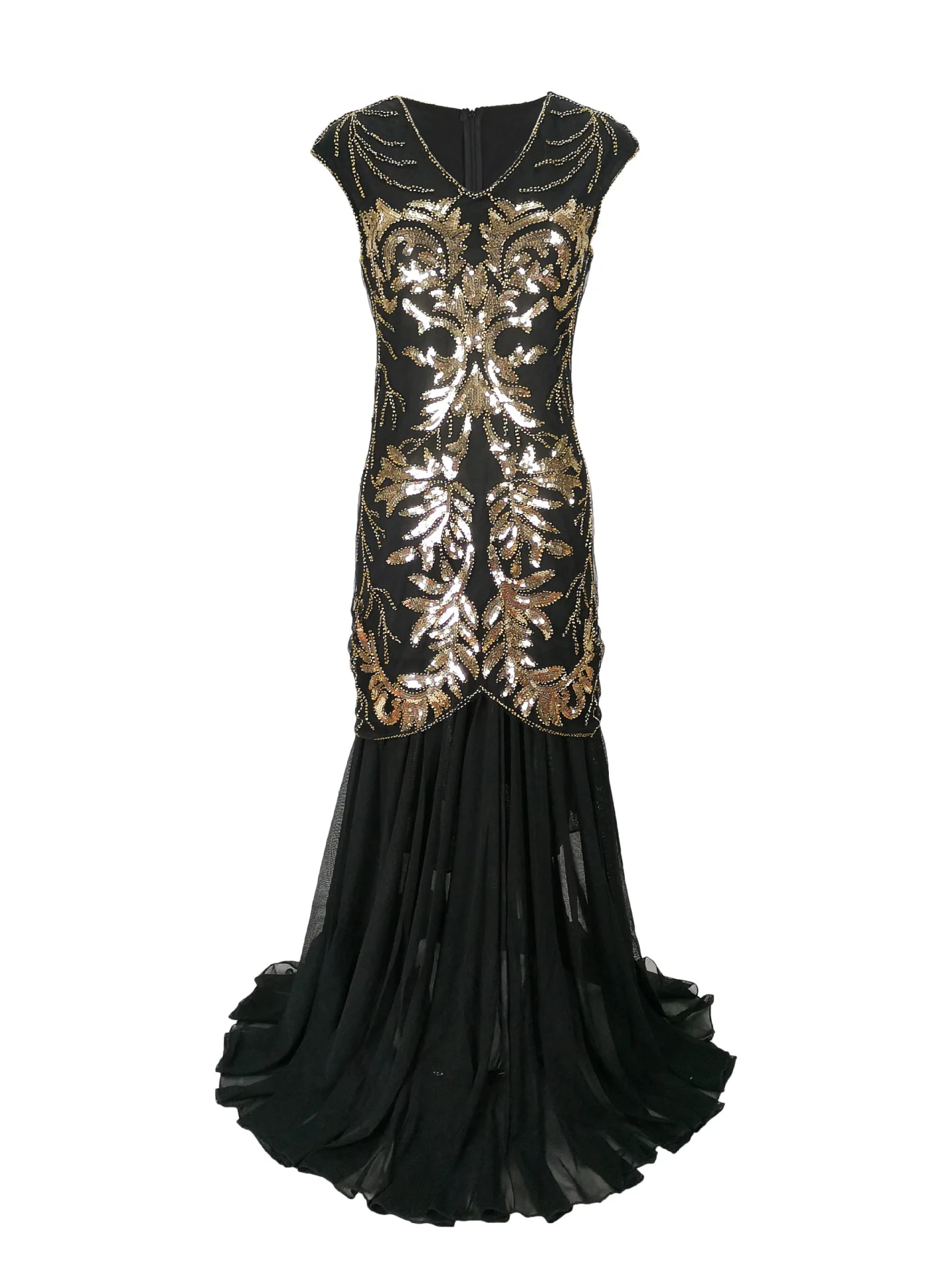 Women'S Fashion In 1920 - 1920 Pailletten Chiffon Kleid Vintage Film