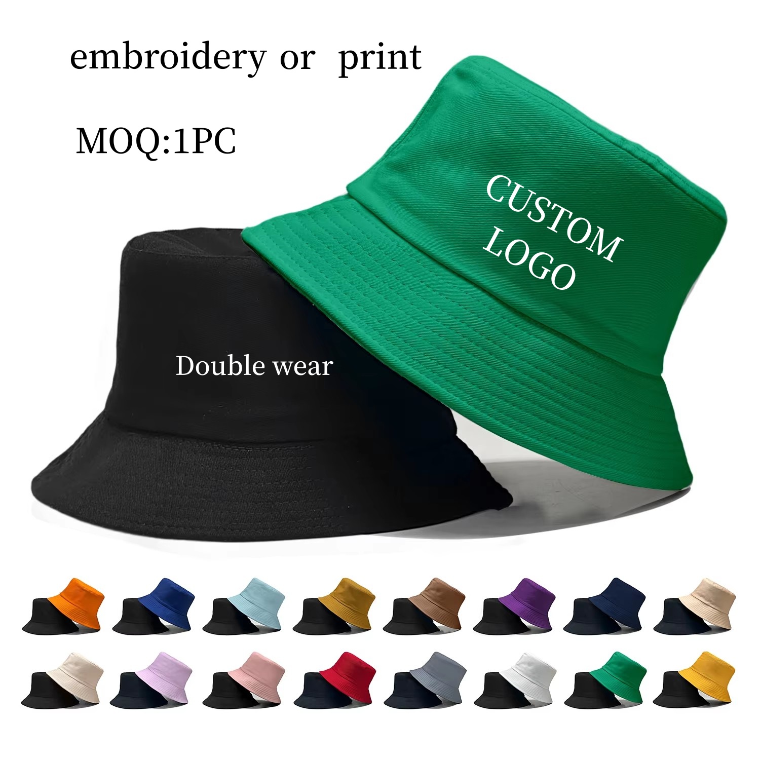 Bucket Hat Women - Individuelles Logo Doppel Seite Fischer Kappe