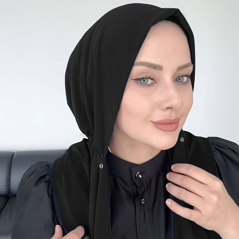 Women'S Fashion Hats - Muslimische Mode, schlichter, einfarbiger Schal-Hut mit