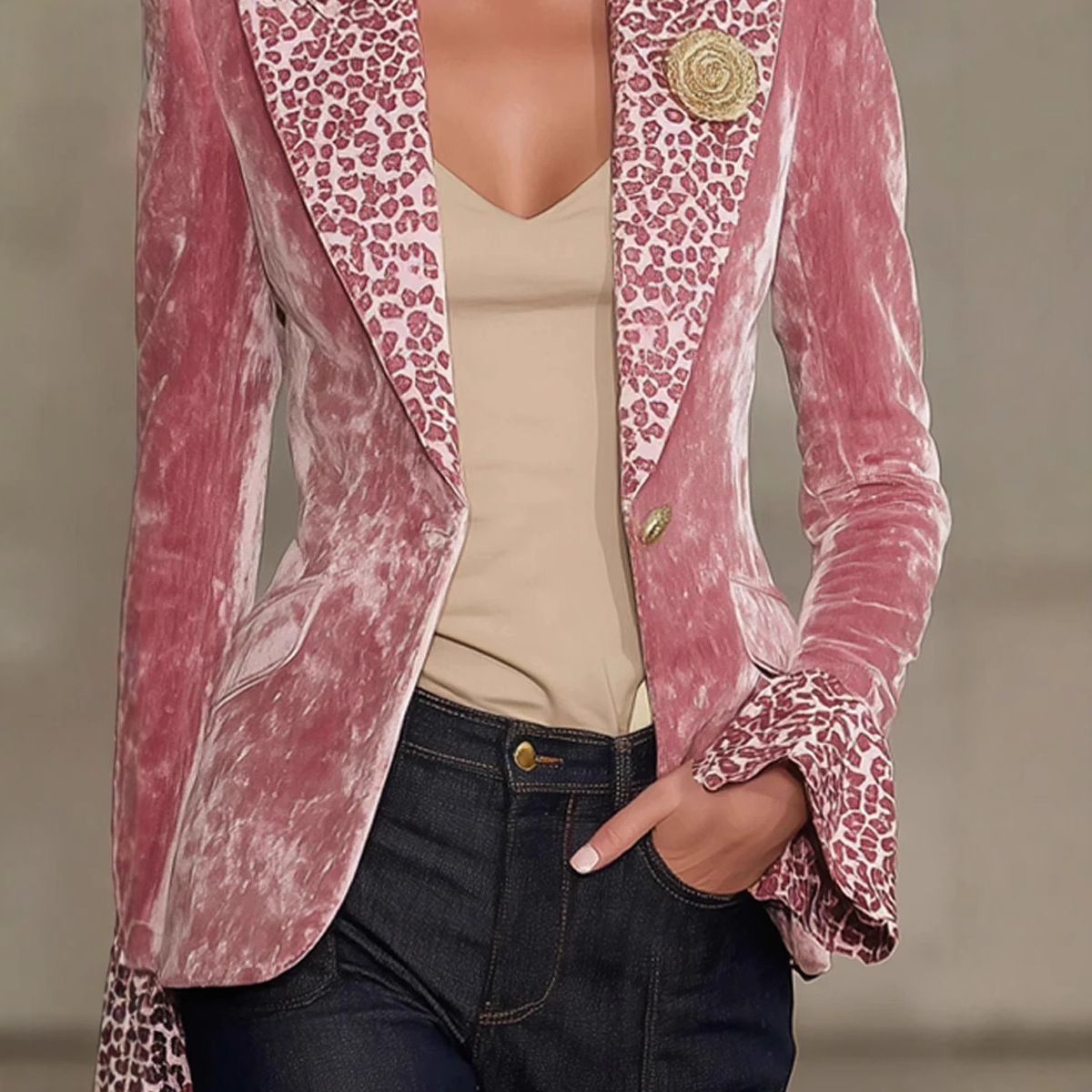 Frauen Samt Blazer Leopard Pri – Velvet Blazer Women Bewertung und Preis
