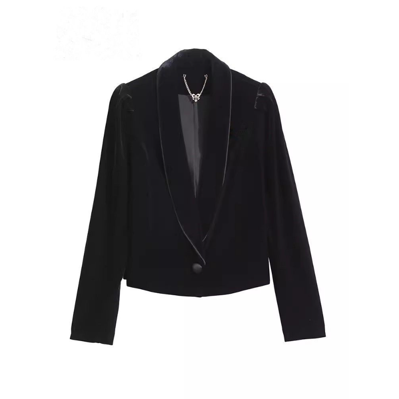 Gold Samt Anzug Kurze Jacke Fr – Velvet Blazer Women Bewertung und Preis