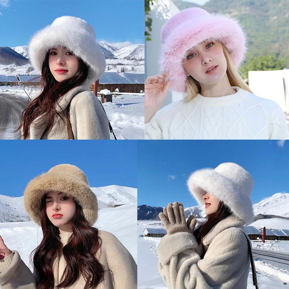 Neuer warmer, flauschiger Fell – Bucket Hat Women Bewertung und Preis