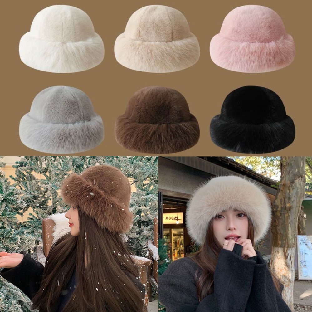 Neuer warmer, flauschiger Fell – Bucket Hat Women Bewertung und Preis