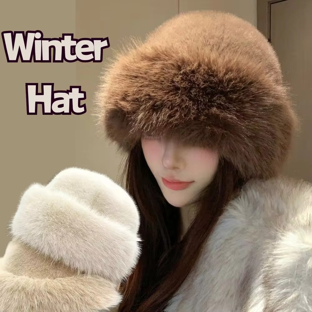 Neuer warmer, flauschiger Fell – Bucket Hat Women Bewertung und Preis