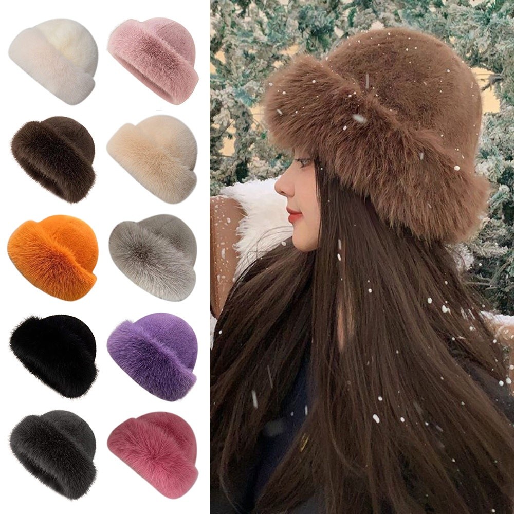 Neue Flauschige Pelz Winter Hu – Bucket Hat Women Bewertung und Preis