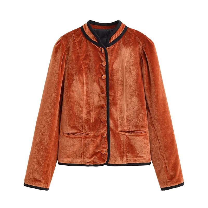 Stehkragen-Blazer mit Kontrast – Velvet Blazer Women Bewertung und Preis