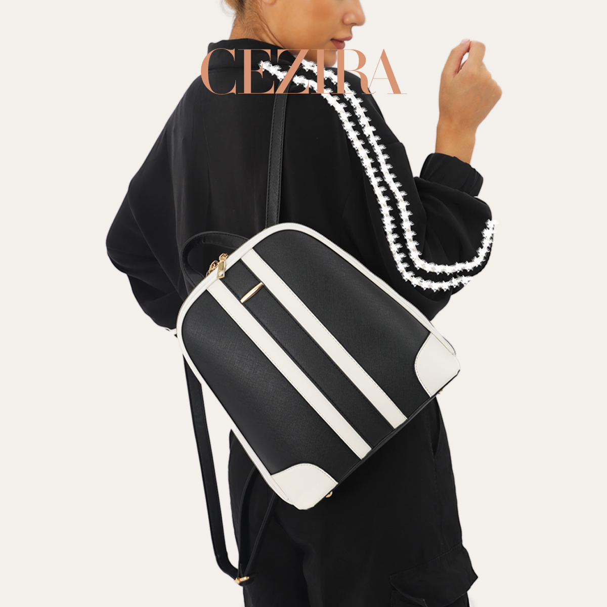 CR Fashion Gestreifter Patchwo – Women'S Fashion Backpack Bewertung und Preis